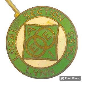 VTG Enamel Lapel Pin American Institute of Electrical Engineers Lynn MA AIEE